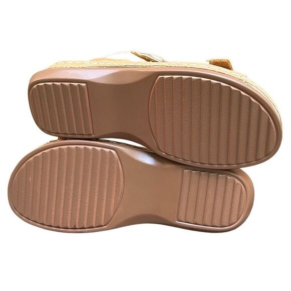 Josdec Sandals Women's 37 Tan Open Toe Platform Orthopedic Dressy Summer - Picture 5 of 8